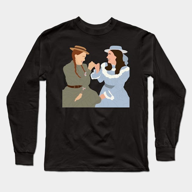 Anne & Diana! Sticker Long Sleeve T-Shirt by haleynicole11